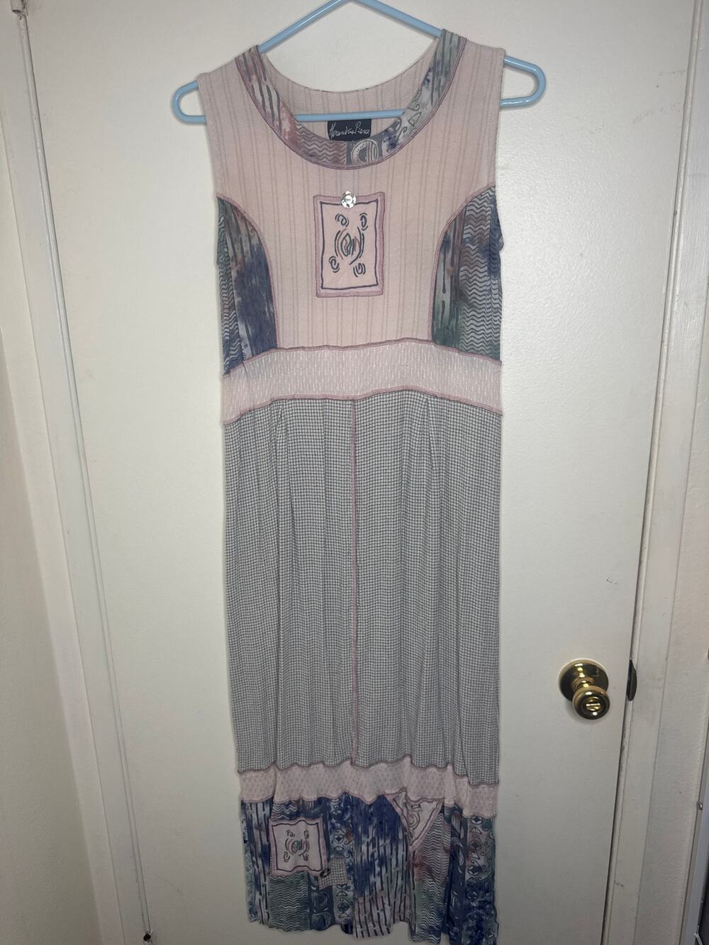 Vintage Alexandria Pierce Rayon Southwest Desert Dress XS Earth tone boho hippie